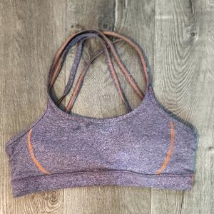 Zella Purple Sports Bra With Orange Stitching (Padded)
